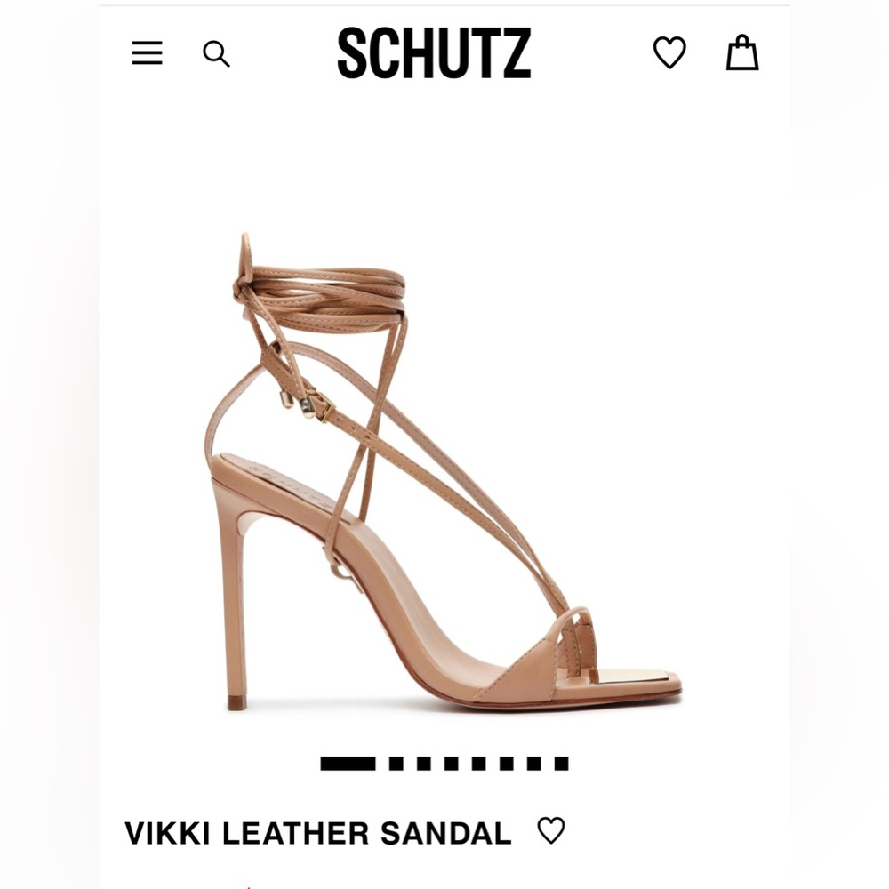 SCHUTZ Vikki Leather Wrap-Ankle Sandal in Tan